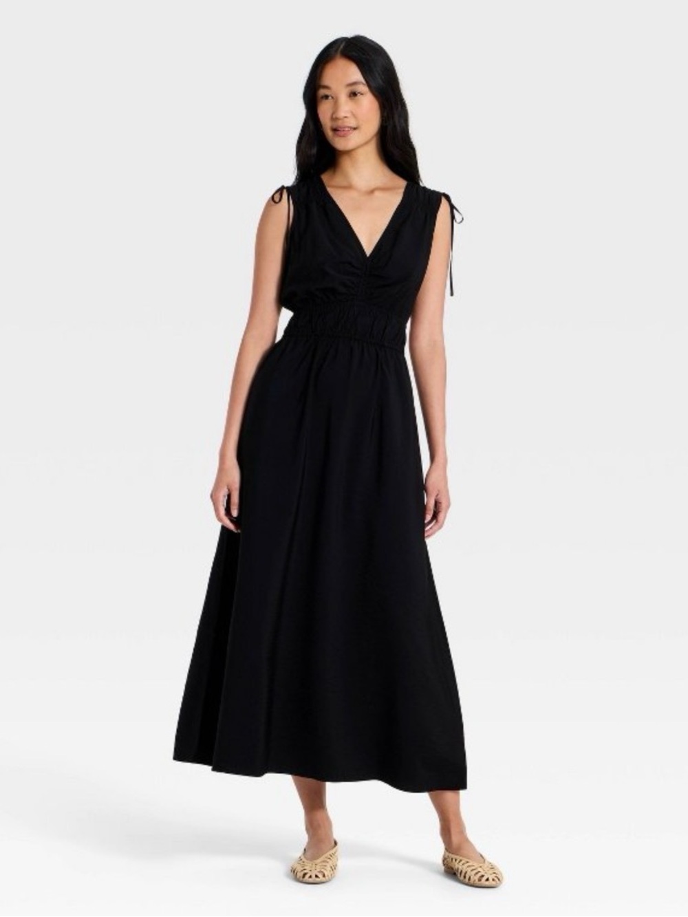 NWT Target A New Day Women's V-Neck
Midi Dress Black Size Small